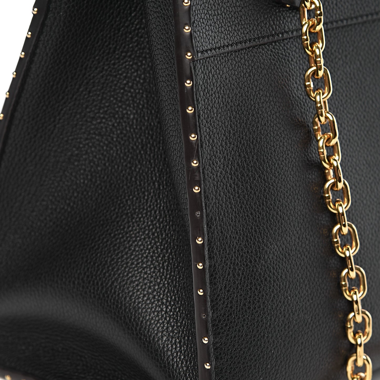 Calfskin Studded City Steamer MM Black