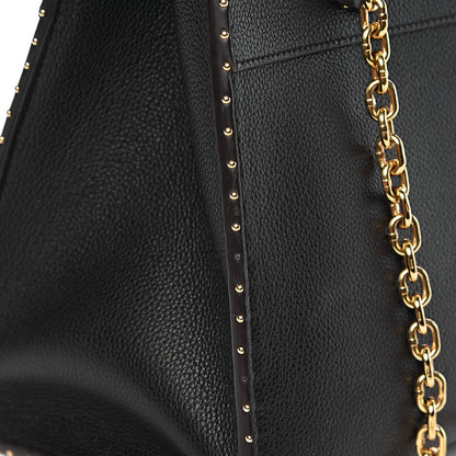 Louis Vuitton Calfskin Studded City Steamer MM Black 14 of 18