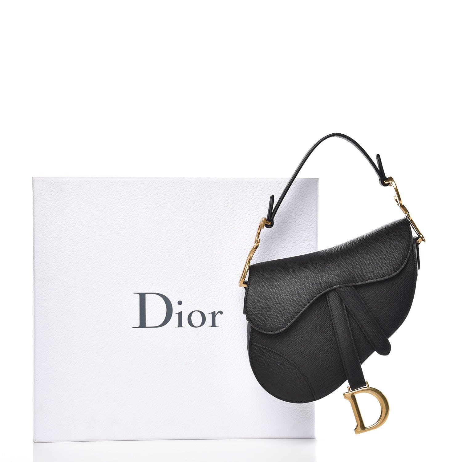 Christian Dior Grained Calfskin Mini Saddle Bag Black 7 of 7