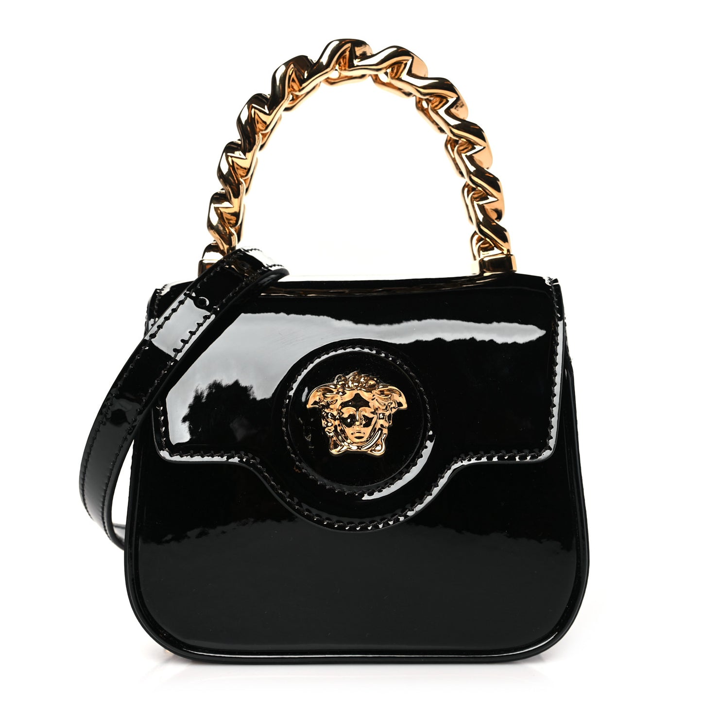 Patent Mini La Medusa Bag Black