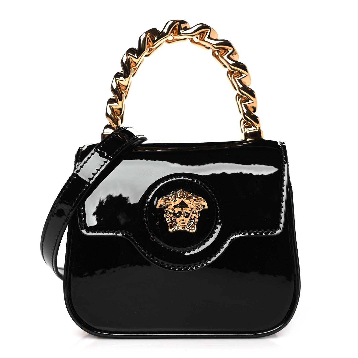 Versace Patent Mini La Medusa Bag Black 1 of 9