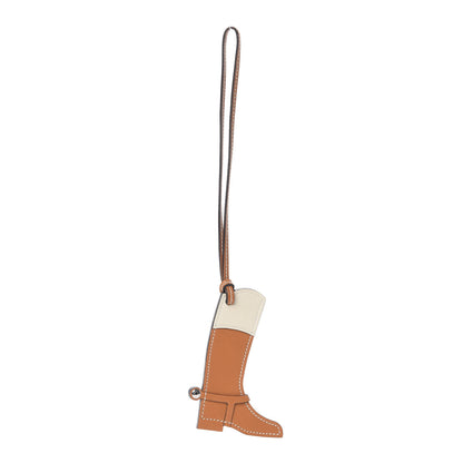 Hermes Butler Swift Paddock Botte Boot Bag Charm Sable Craie 1 of 3