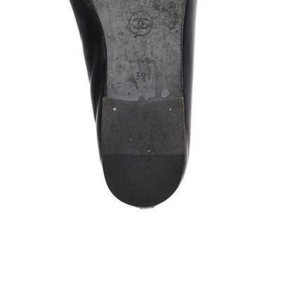 Chanel Lambskin Patent Cap Toe Ballerina Flats 39 Black 9 of 12