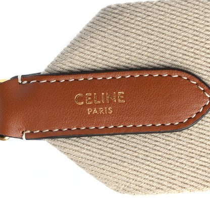 Celine Jacquard Wool Logo Short Strap Beige White 3 of 5