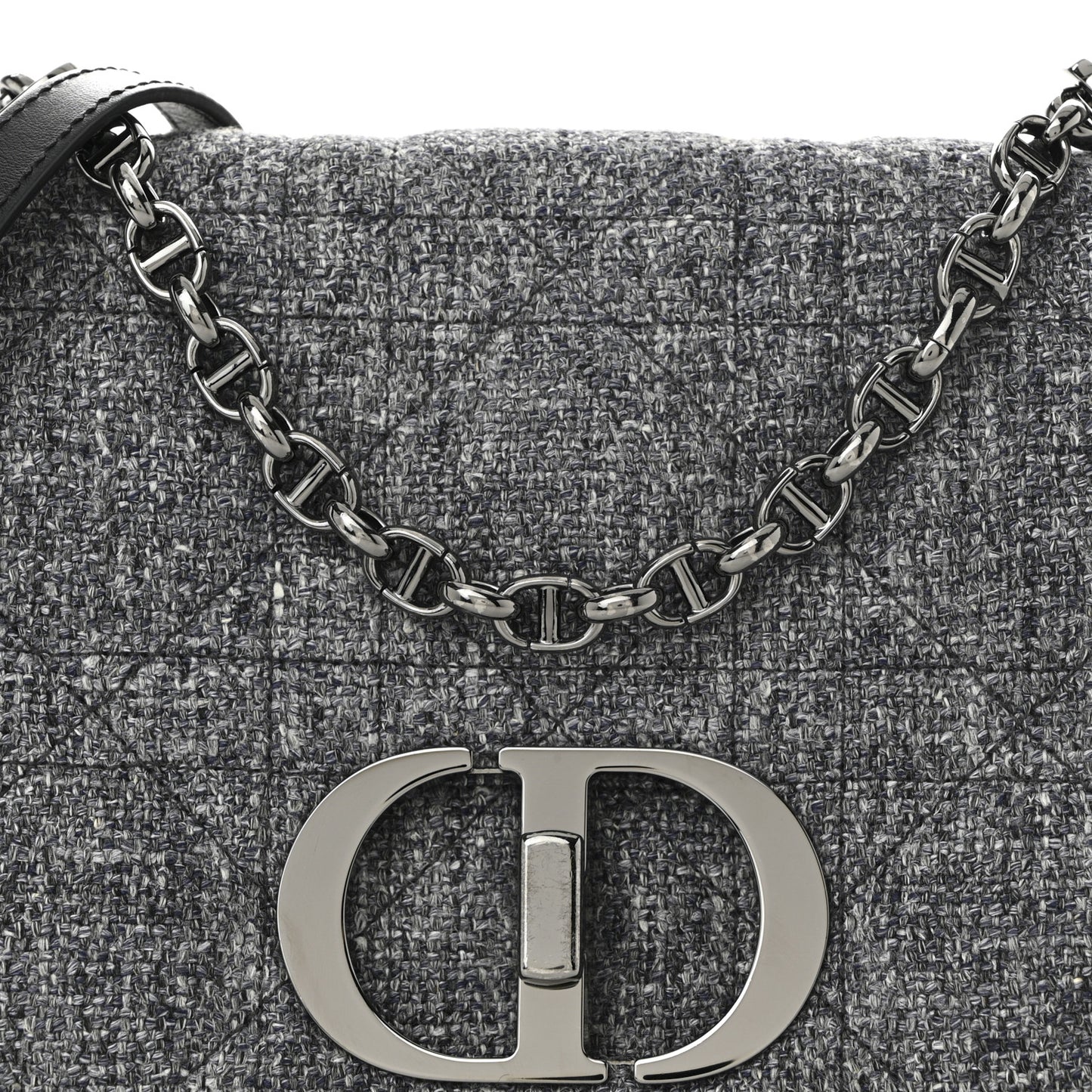 Tweed Macrocannage Medium Caro Bag Black