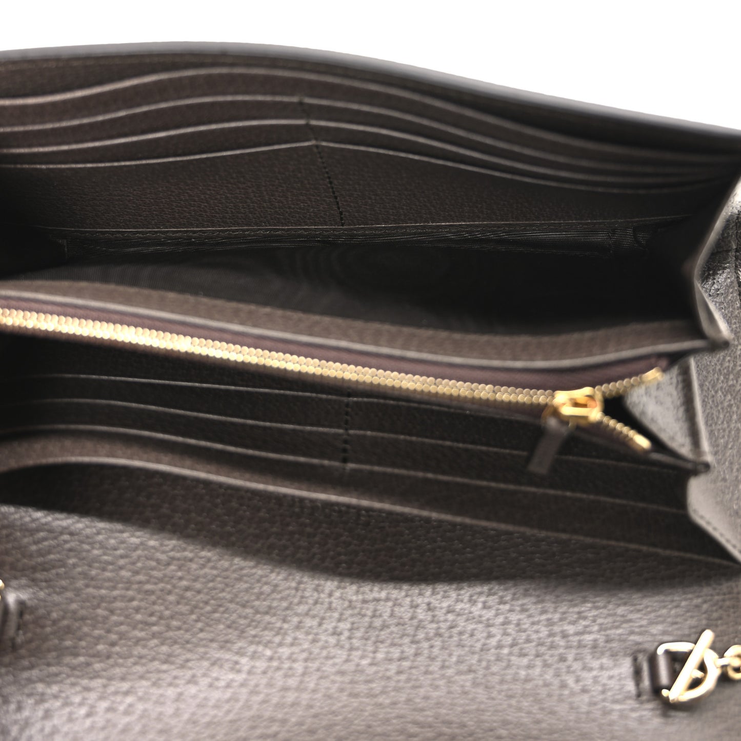 GG Supreme Monogram Textured Dollar Calfskin Blondie Continental Chain Wallet Beige Ebony New Acero
