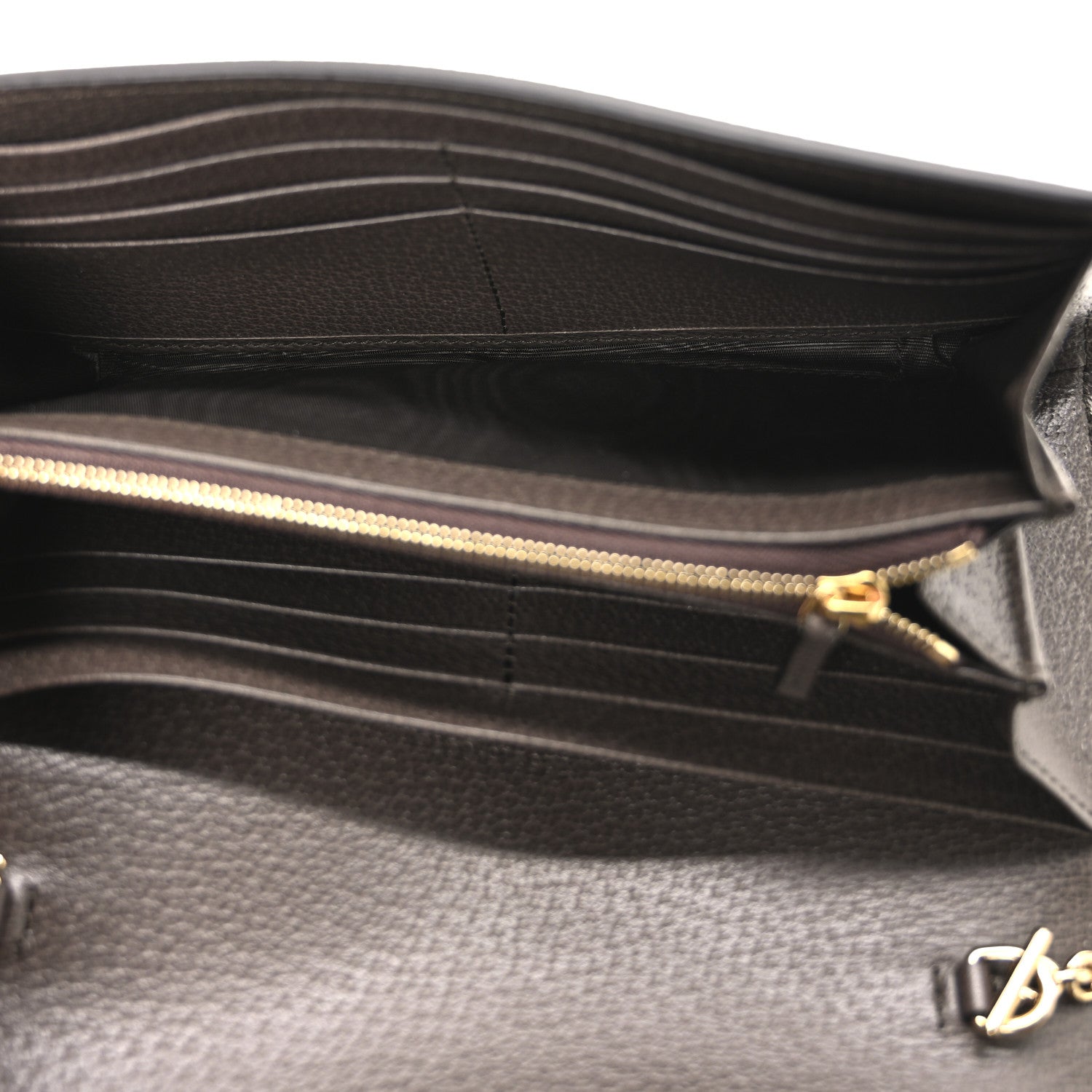 Gucci GG Supreme Monogram Textured Dollar Calfskin Blondie Continental Chain Wallet Beige Ebony New Acero 5 of 11