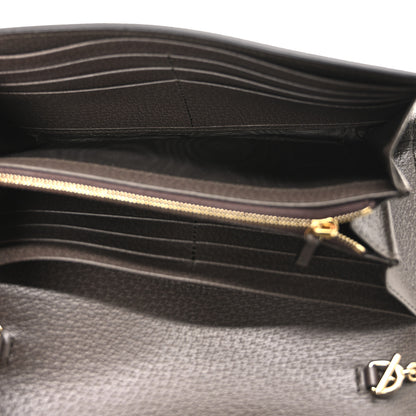Gucci GG Supreme Monogram Textured Dollar Calfskin Blondie Continental Chain Wallet Beige Ebony New Acero 5 of 11