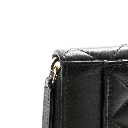 Chanel Lambskin Quilted Zip Card Holder Black 8 of 12