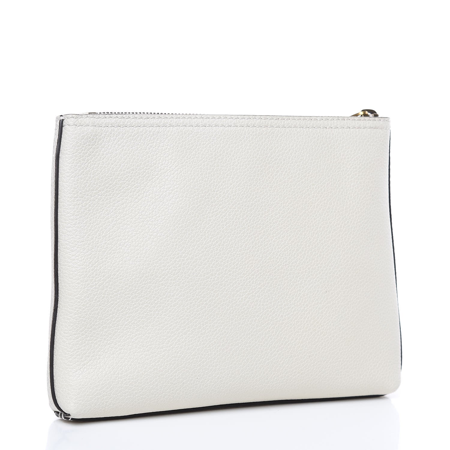 Gucci Pebbled Calfskin Medium Logo Portfolio Clutch White 3 of 9
