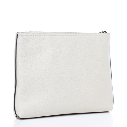 Gucci Pebbled Calfskin Medium Logo Portfolio Clutch White 3 of 9