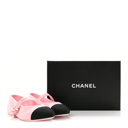 Chanel Fabric Grosgrain Mary Jane Flats 38.5 Light Pink Black 10 of 10