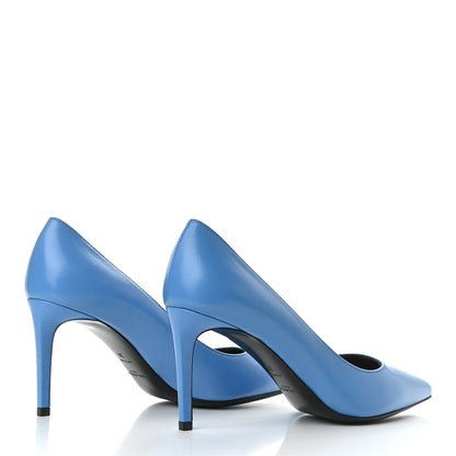 Saint Laurent Calfskin Tripon Classic Paris 80 Skinny Pumps 36 Blue 4 of 8