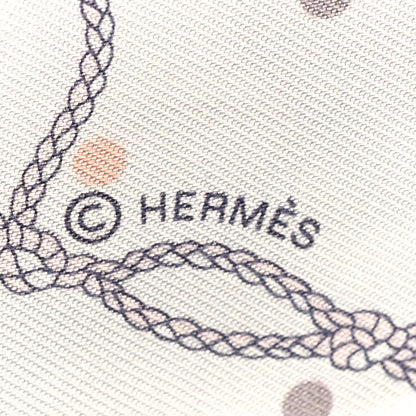 Hermes Silk Les Cles A Pois Twilly White Gris Acier 4 of 4