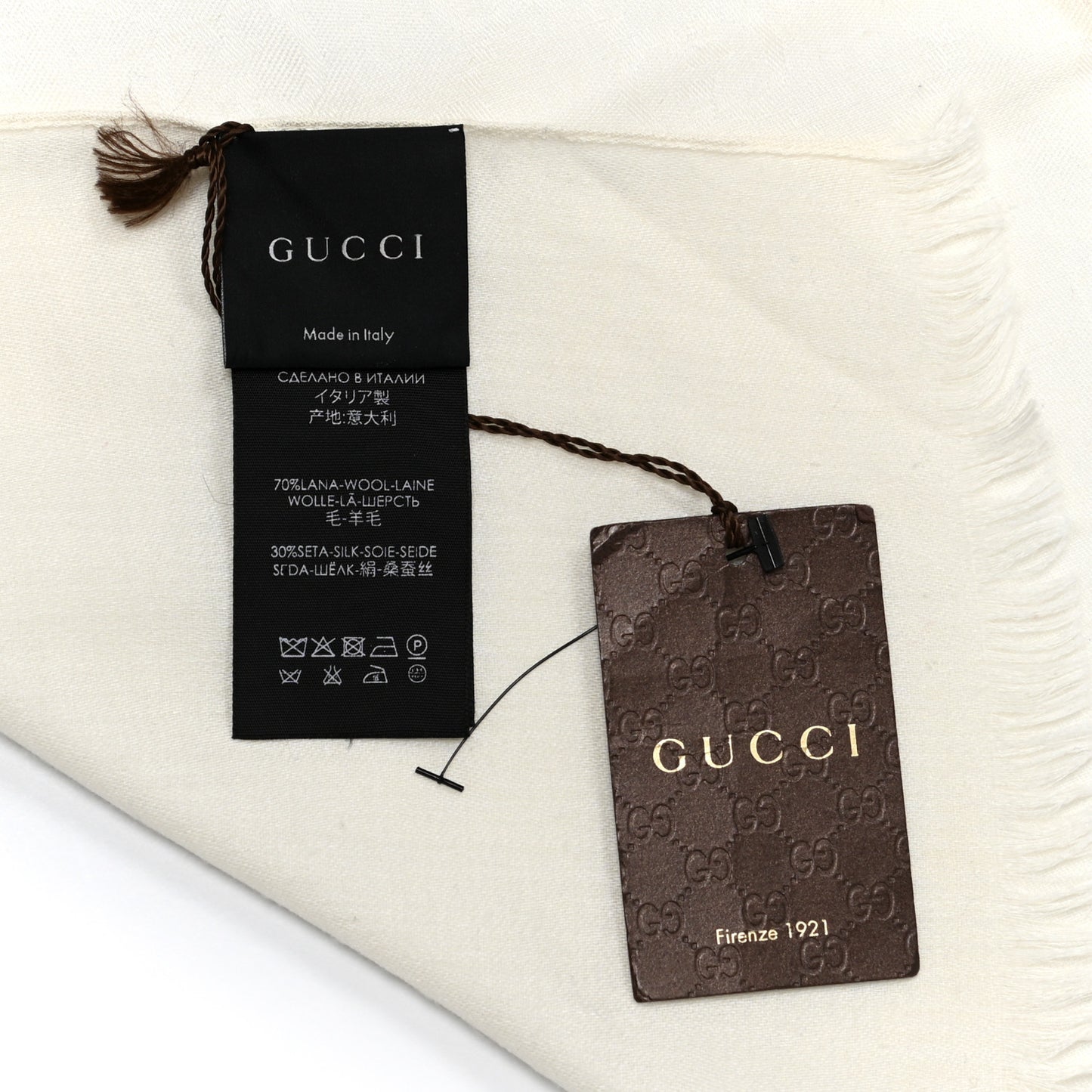 Wool Silk GG Monogram GGNat Plus Scarf White