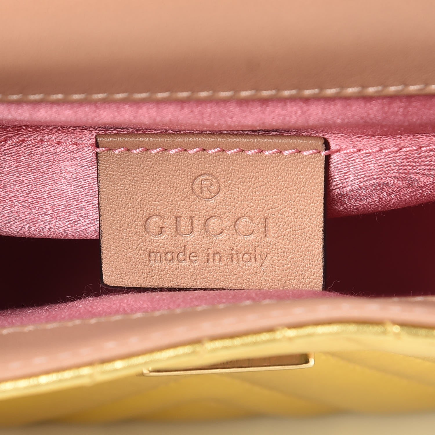 Gucci Metallic Nappa Matelasse Broadway Shoulder Bag Gold 7 of 17