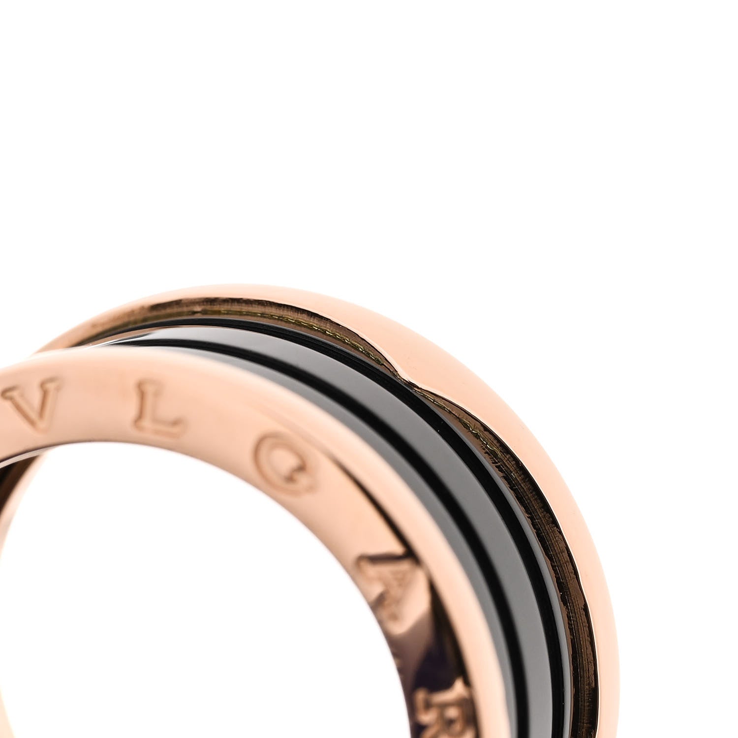 Bulgari 18K Rose Gold Black Ceramic B.Zero1 Four-Band Ring 57 8 6 of 7
