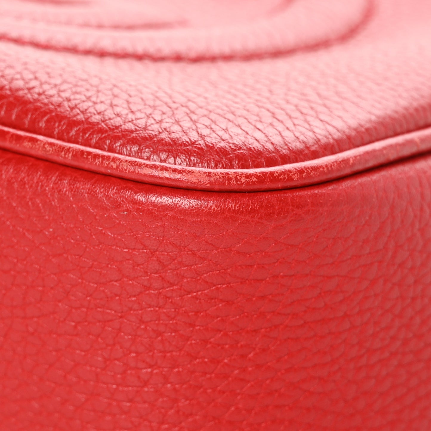 Pebbled Calfskin Small Soho Disco Bag Tabasco Red