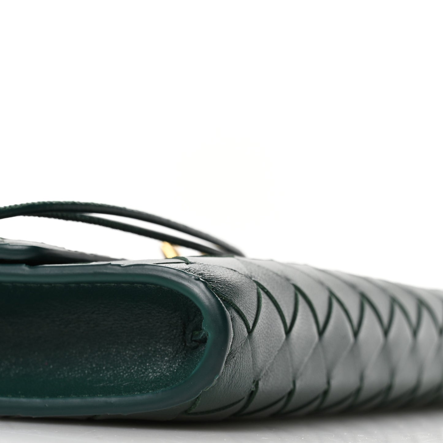 Nappa Intrecciato Long Andiamo Top Handle Clutch Emerald Green