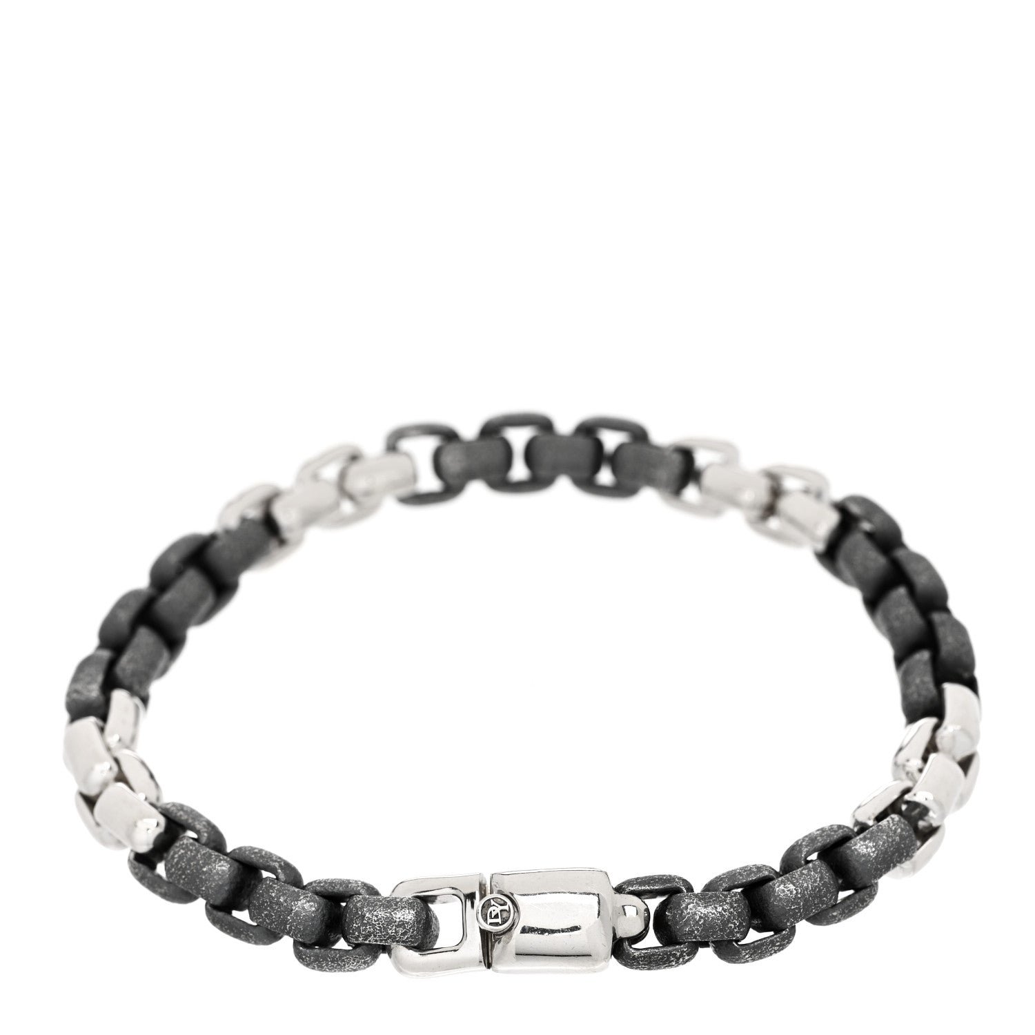 David Yurman Sterling Silver Coated Box Chain Bracelet Grey 2 of 3