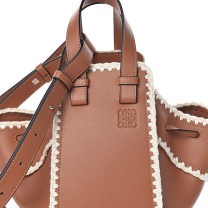 Loewe Calfskin Small Crochet Trim Hammock Shoulder Bag Tan 7 of 11