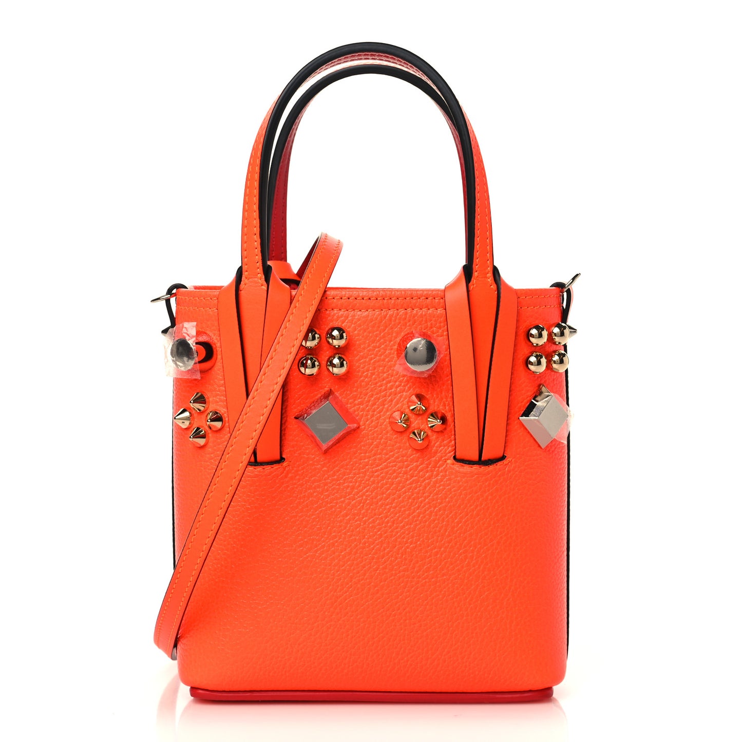 Calfskin Empire Spike Studded Mini North South Cabata Tote Sunrise Multicolor