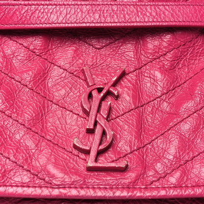 Saint Laurent Crinkled Calfskin Matelasse Monogram Medium Niki Chain Satchel Freesia 8 of 13