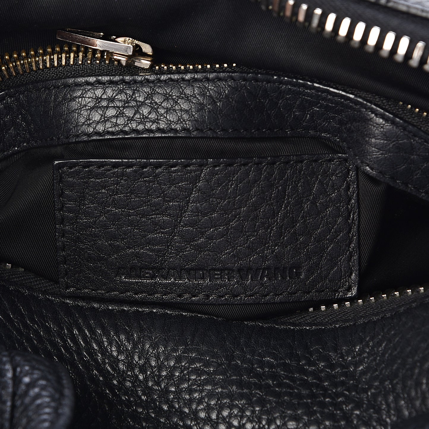 Pebbled Lambskin Rocco Black Silver Hardware