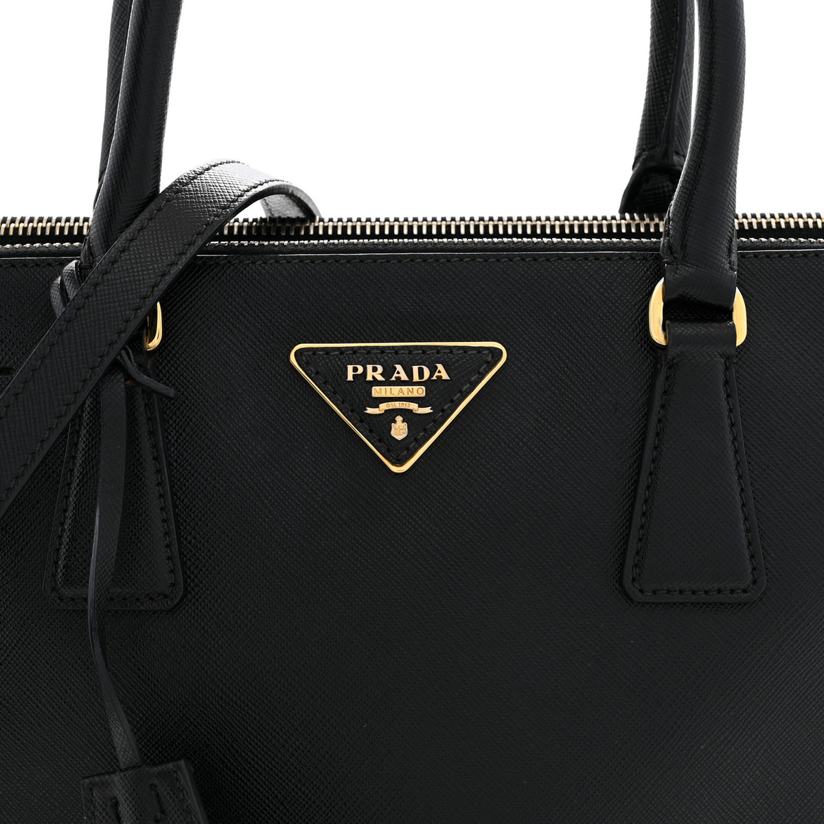 Prada Saffiano Small Galleria Double Zip Tote Black 8 of 14
