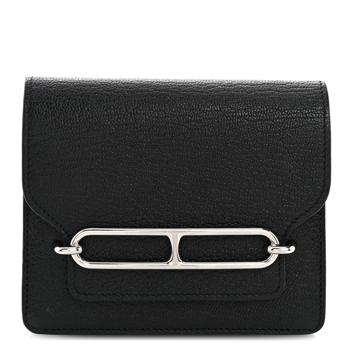Hermes Chevre Mysore Roulis Slim Wallet Black 1 of 8