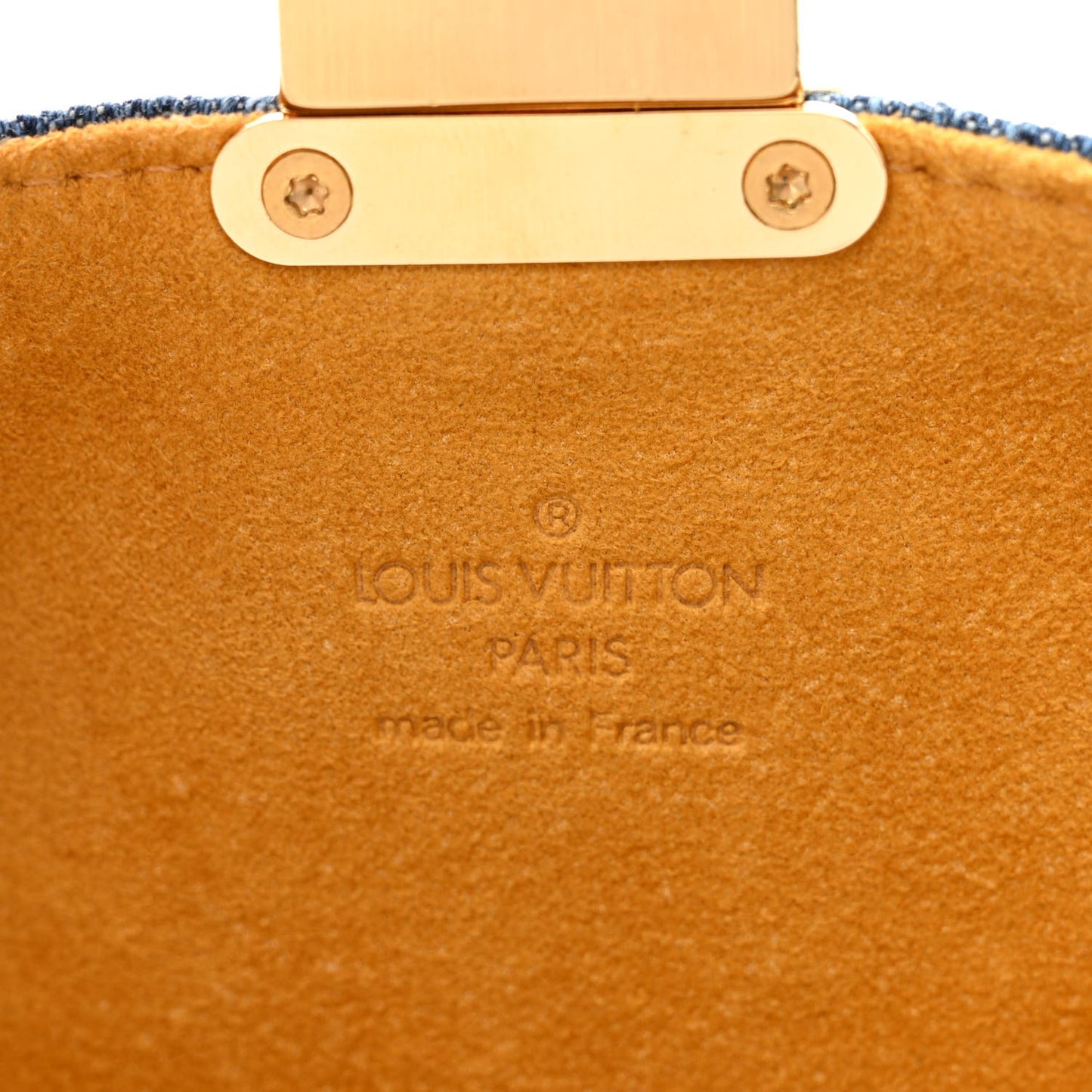 Monogram Denim Pochette Plat Clutch Blue