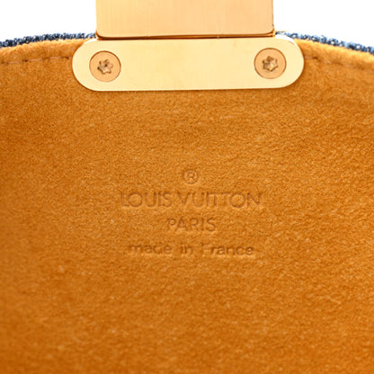 Louis Vuitton Monogram Denim Pochette Plat Clutch Blue 6 of 11
