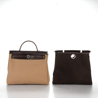 Hermes Vache Hunter Toile Herbag 30 PM Etoupe Ebene 3 of 8
