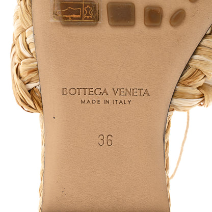 Bottega Veneta Raffia Twisted Intrecciato Stretch Flat Sandals 36 Macadamia 7 of 7