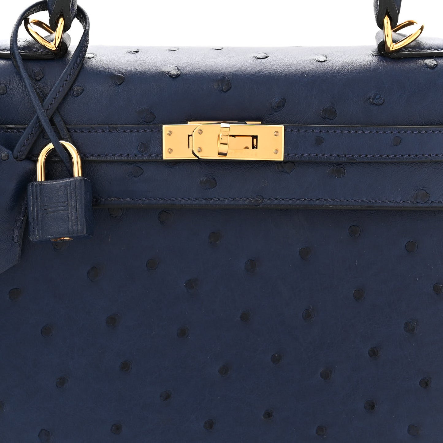 Ostrich Kelly Sellier 25 Bleu Iris