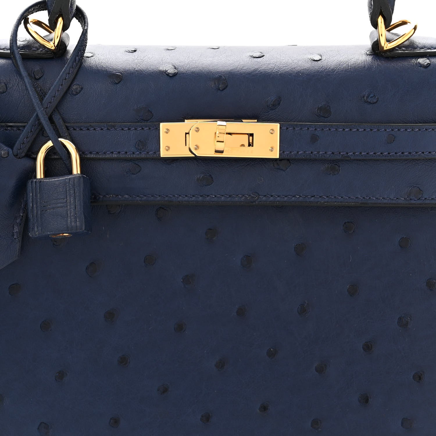 Hermes Ostrich Kelly Sellier 25 Bleu Iris 8 of 10