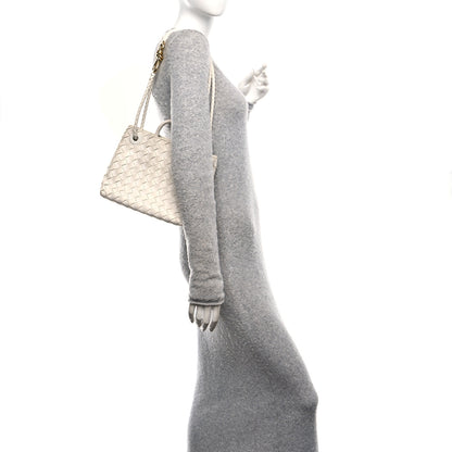 Bottega Veneta Nappa Intrecciato Small Andiamo Shoulder Bag White 2 of 9