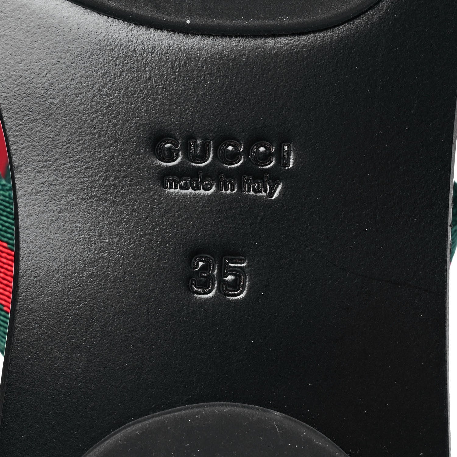 Gucci Nylon Guccissima Web Womens Thong Sandals 35 Green Red Black 6 of 8