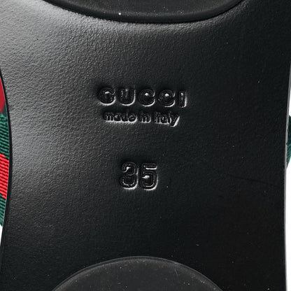 Gucci Nylon Guccissima Web Womens Thong Sandals 35 Green Red Black 6 of 8