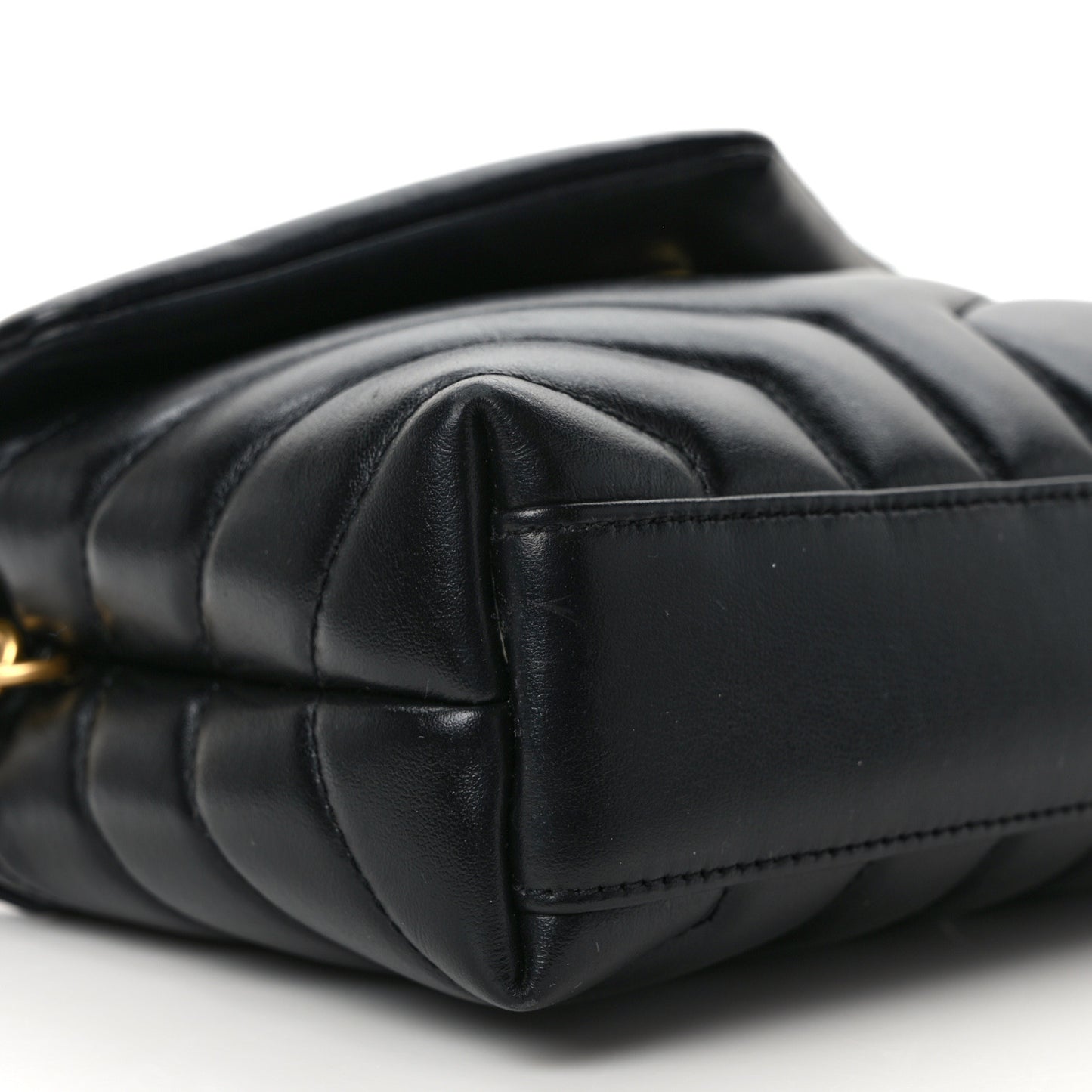Calfskin Y Quilted Monogram Toy Loulou Crossbody Bag Black