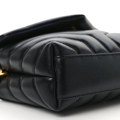 Saint Laurent Calfskin Y Quilted Monogram Toy Loulou Crossbody Bag Black 8 of 14
