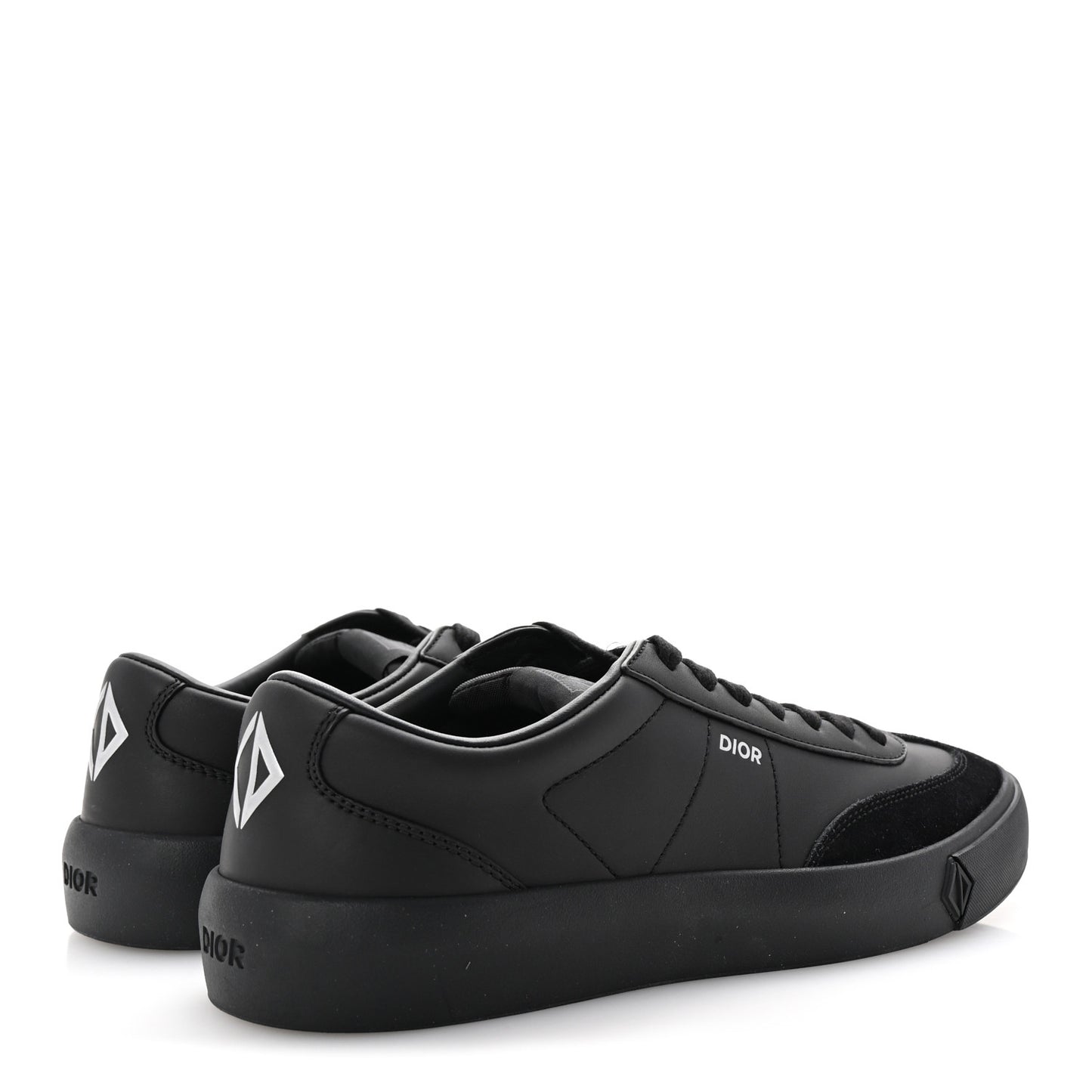 Smooth Calfskin Suede Mens B101 Low Top Sneakers 42.5 Black