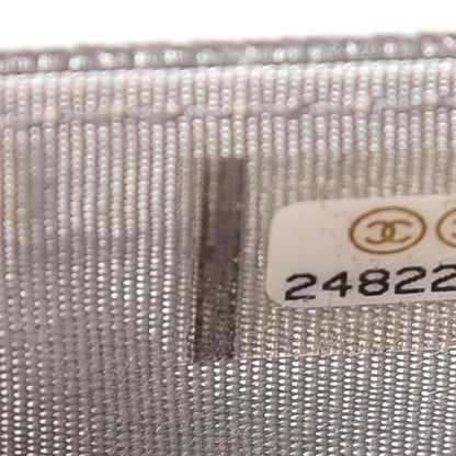 Chanel Metallic Caviar Quilted Boy Card Holder Wallet Silver 8 of 9