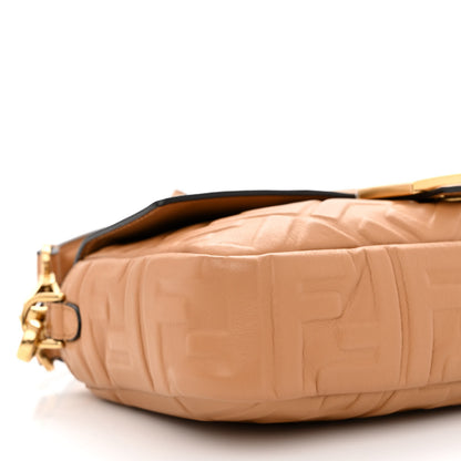 Fendi Nappa FF 1974 Embossed Baguette Miele Scuro 9 of 10