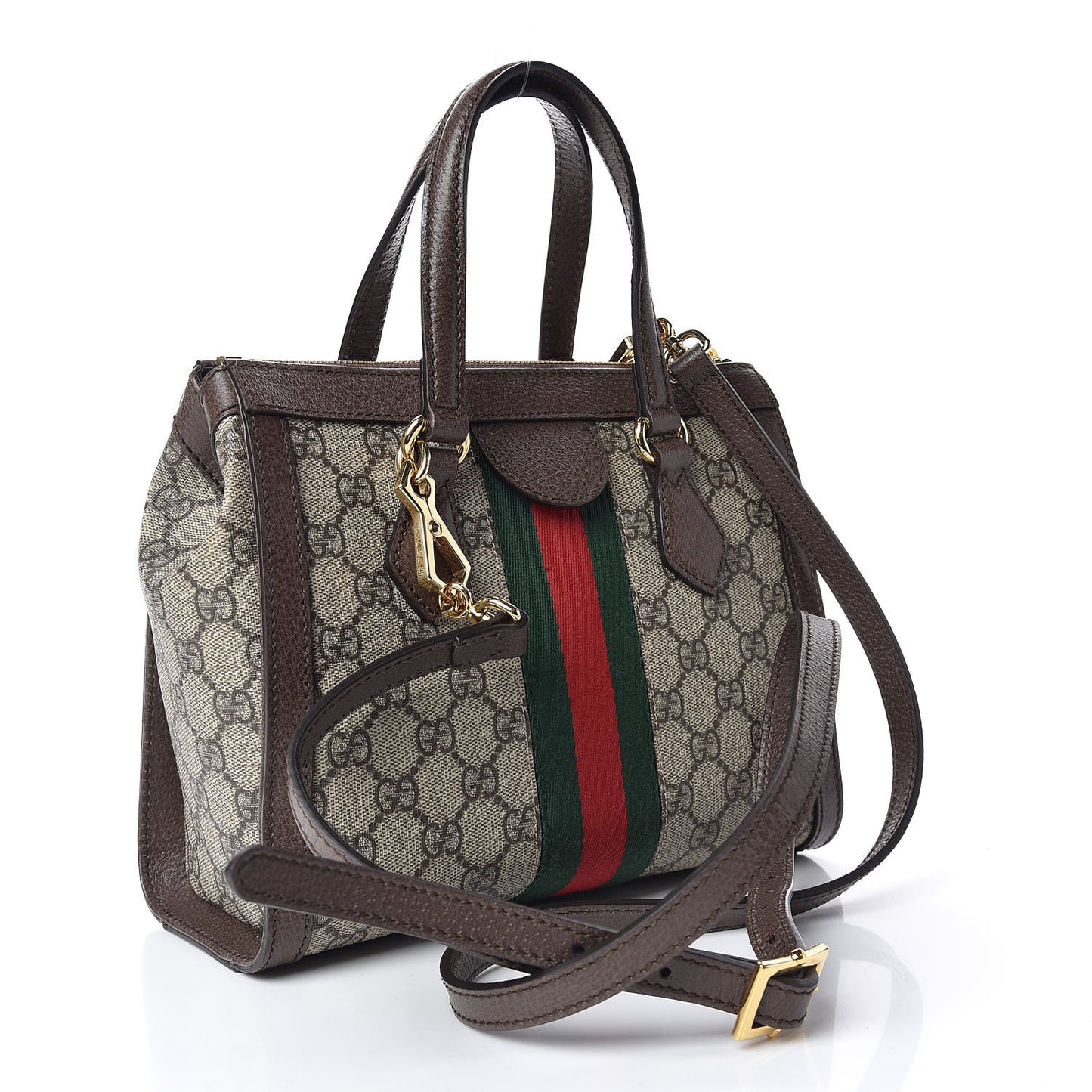 GG Supreme Monogram Small Ophidia Tote Bag Brown