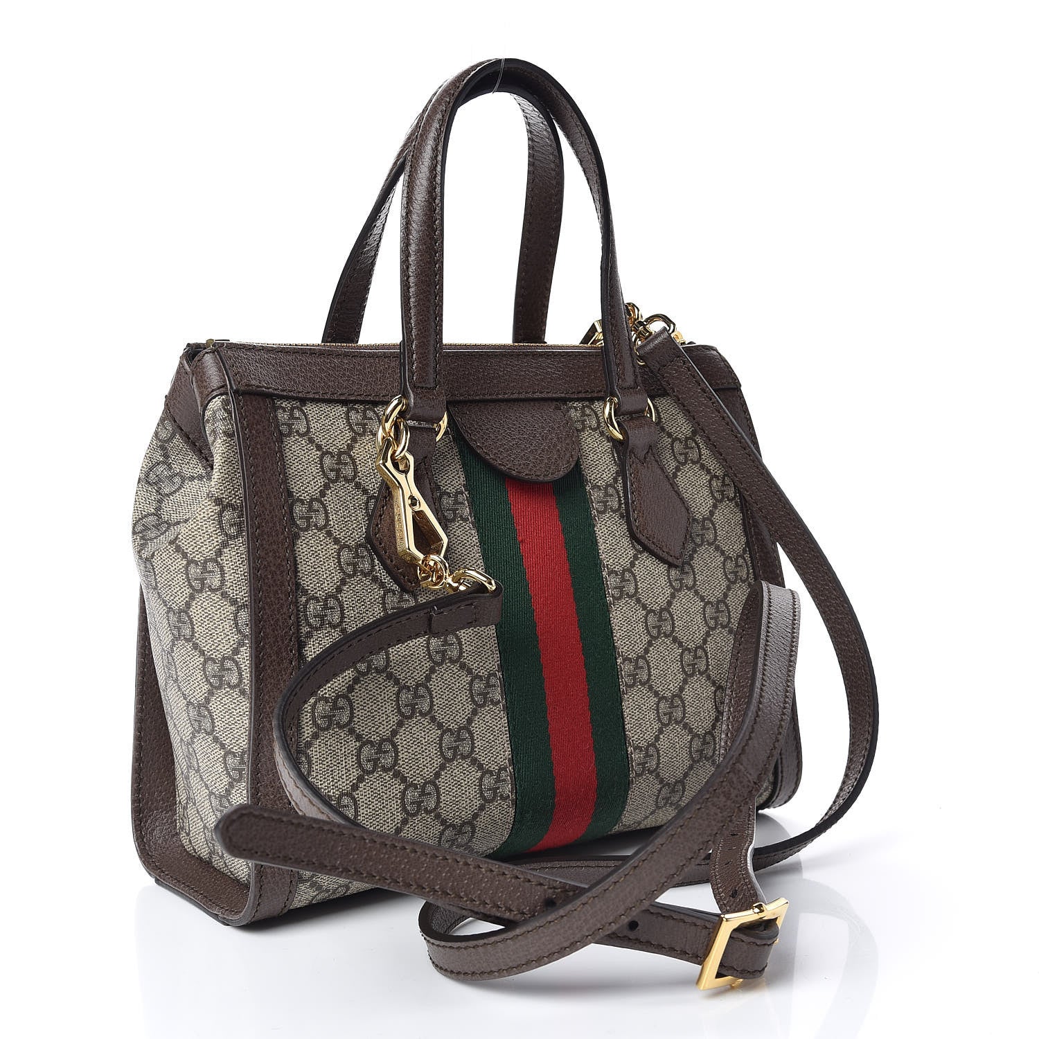 Gucci GG Supreme Monogram Small Ophidia Tote Bag Brown 4 of 11