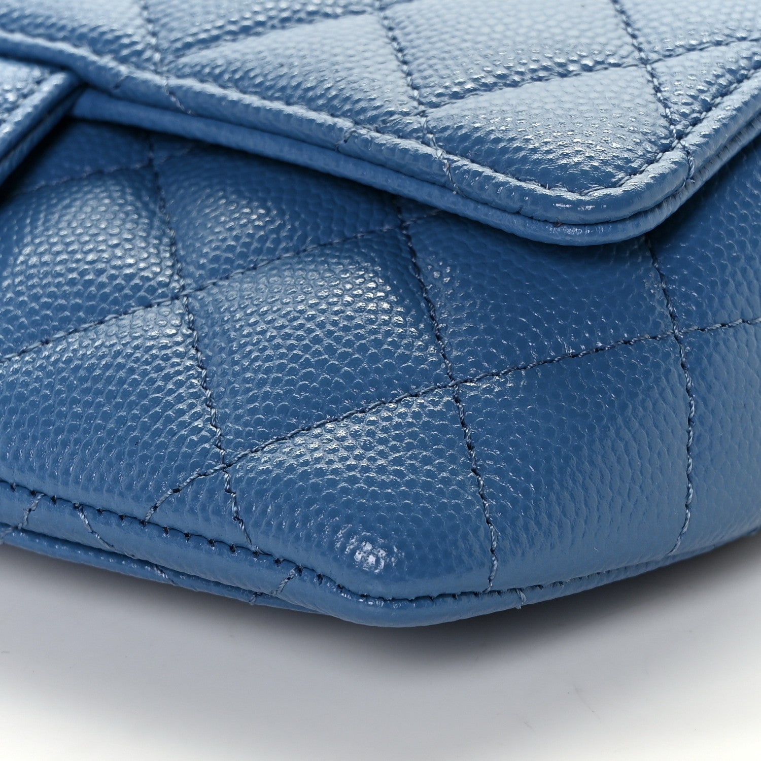 Chanel Caviar Quilted Glasses Case With Chain Blue 11 of 12