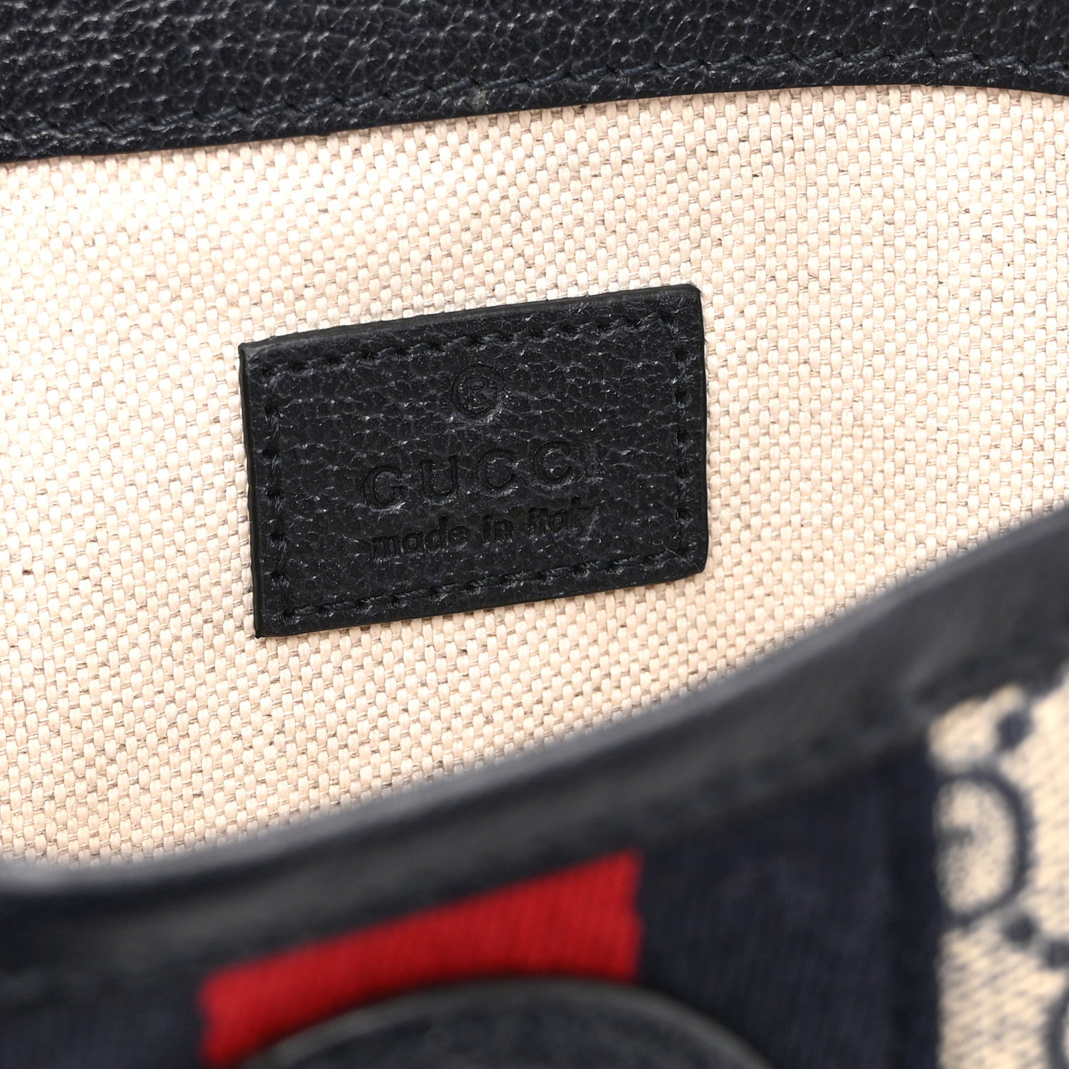 Gucci GG Supreme Monogram Web Small Ophidia Belt Bag 90 36 Beige Navy 6 of 10