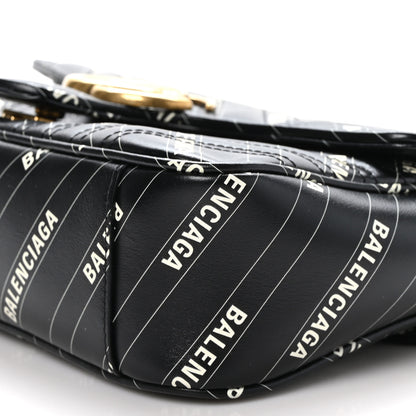 Gucci X BALENCIAGA Calfskin Matelasse Logo Print Small GG Marmont Shoulder Bag Black 10 of 11