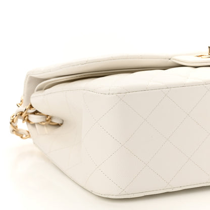 Chanel Caviar Quilted Jumbo Double Flap White 9 of 11